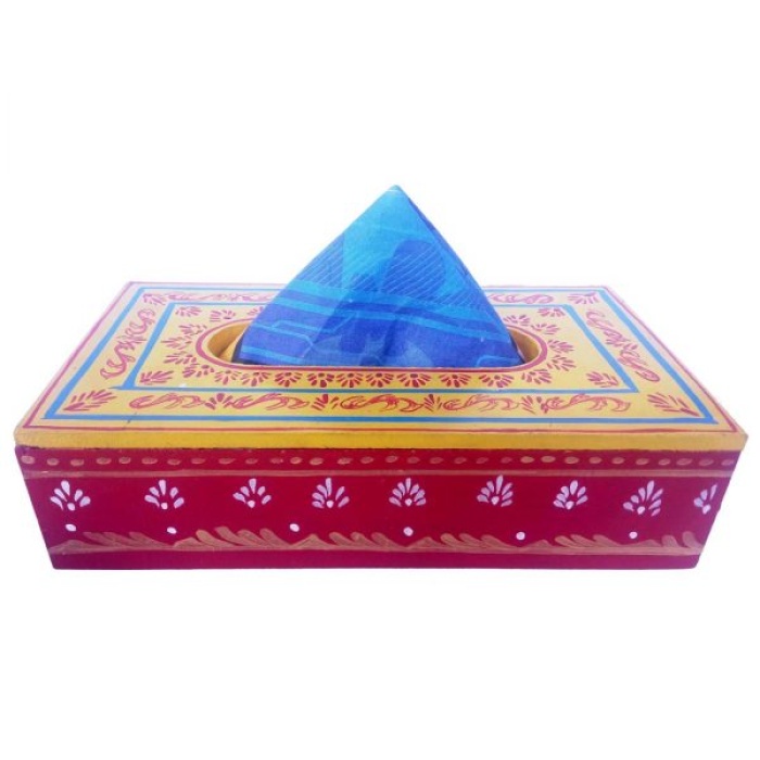 Handpainted Tissue Box Holder (IHK14004) | Save 33% - Rajasthan Living 6