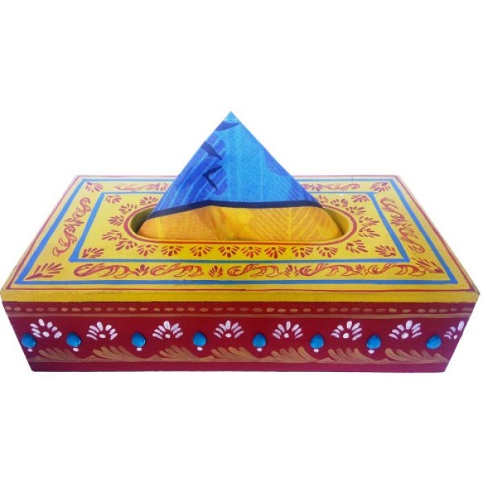 Handpainted Tissue Box Holder (IHK14004) | Save 33% - Rajasthan Living 7