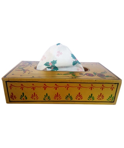 Handpainted Tissue Box Holder (IHK14005) | Save 33% - Rajasthan Living