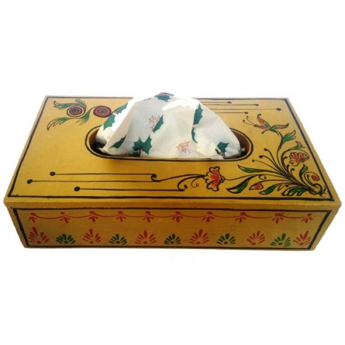Handpainted Tissue Box Holder (IHK14005) | Save 33% - Rajasthan Living 8