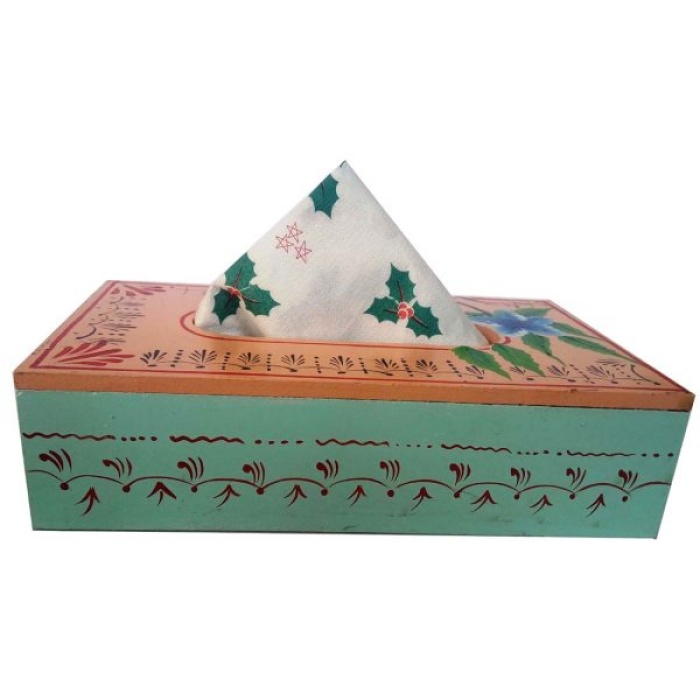 Handpainted Tissue Box Holder (IHK14007) | Save 33% - Rajasthan Living 7
