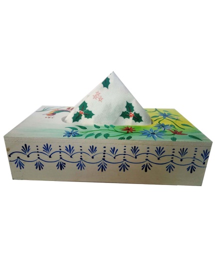 Handpainted Tissue Box Holder (IHK14008) | Save 33% - Rajasthan Living