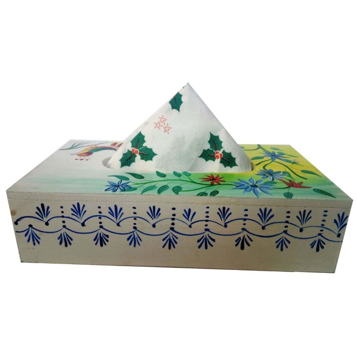 Handpainted Tissue Box Holder (IHK14008) | Save 33% - Rajasthan Living 5