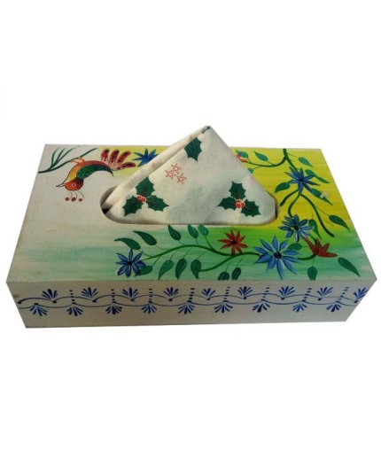 Handpainted Tissue Box Holder (IHK14008) | Save 33% - Rajasthan Living 3