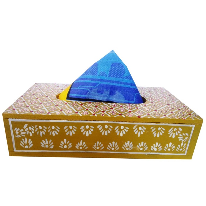 Handpainted Tissue Box Holder (IHK14009) | Save 33% - Rajasthan Living 5