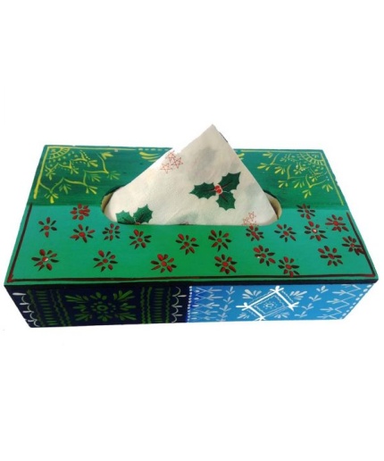 Handpainted Tissue Box Holder (IHK14011) | Save 33% - Rajasthan Living 3
