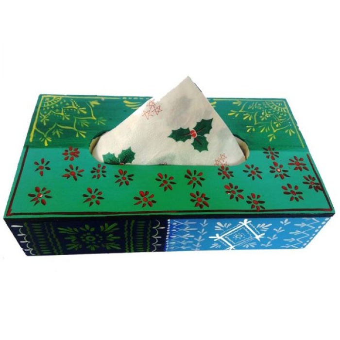 Handpainted Tissue Box Holder (IHK14011) | Save 33% - Rajasthan Living 6