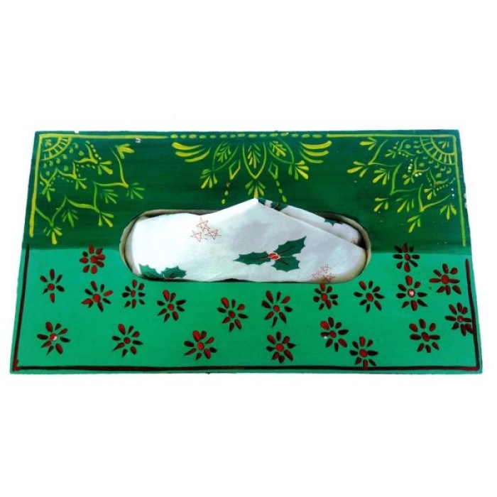 Handpainted Tissue Box Holder (IHK14011) | Save 33% - Rajasthan Living 7