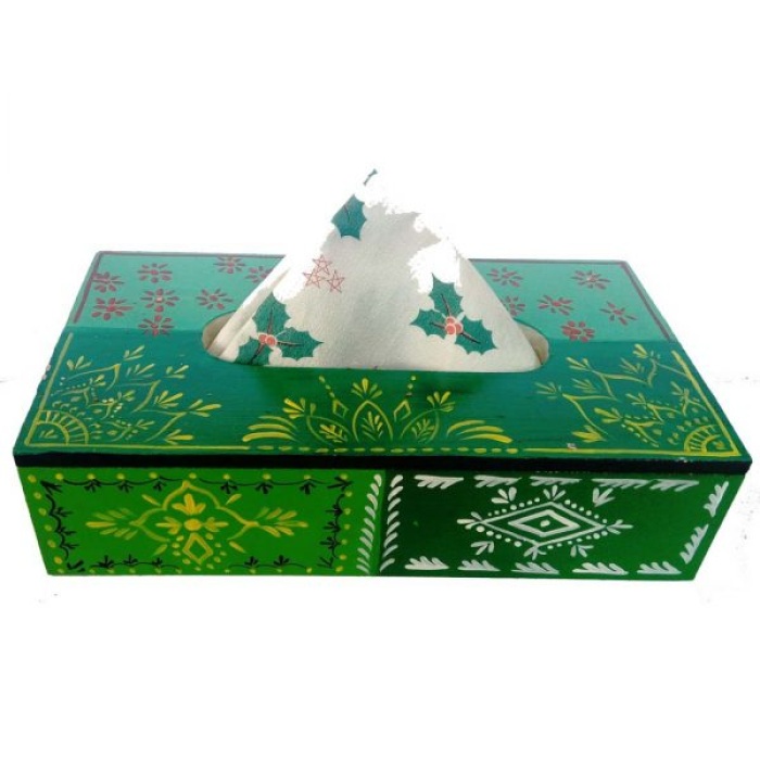 Handpainted Tissue Box Holder (IHK14011) | Save 33% - Rajasthan Living 8