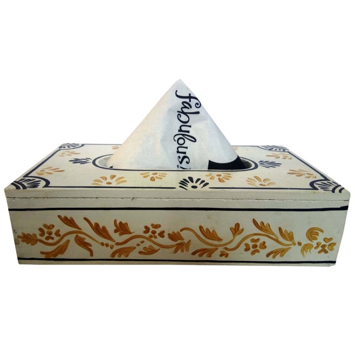 Handpainted Tissue Box Holder (IHK14012) | Save 33% - Rajasthan Living 5