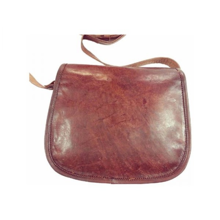 Vintage Leather Women Sling 11X9 inch Bag From iHandikart Handicrafts| Leather Shoulder Bag |Leather Bag Handbag |Vintage Leather Brown Colour Bag | Save 33% - Rajasthan Living 7