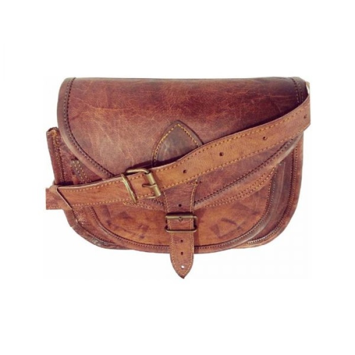 iHandikart Handicrafts Handmade Leather Sling Bag For Women And Girls || Genuine Leather Brown Shoulder Bag 11X9 inch | Save 33% - Rajasthan Living 5