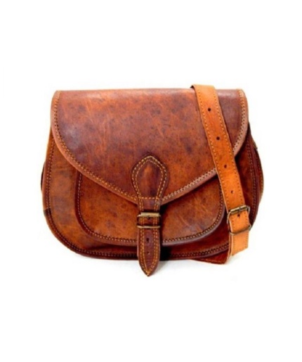 Vintage Leather Women Sling 11X9 inch Bag From iHandikart Handicrafts| Leather Shoulder Bag |Leather Bag Handbag |Vintage Leather Brown Colour Bag | Save 33% - Rajasthan Living