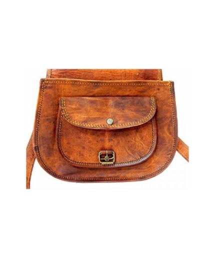 Vintage Leather Women Sling 11X9 inch Bag From iHandikart Handicrafts| Leather Shoulder Bag |Leather Bag Handbag |Vintage Leather Brown Colour Bag | Save 33% - Rajasthan Living 3