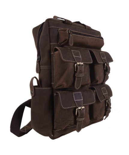iHandikart 16X12 inches 5 Pockets Buffalo Leather Backpack (IHK 1501) | Save 33% - Rajasthan Living 5