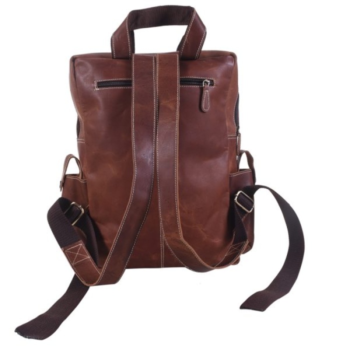 iHandikart 16X12 inches 5 Pockets Buffalo Leather Backpack (IHK 1502) | Save 33% - Rajasthan Living 7