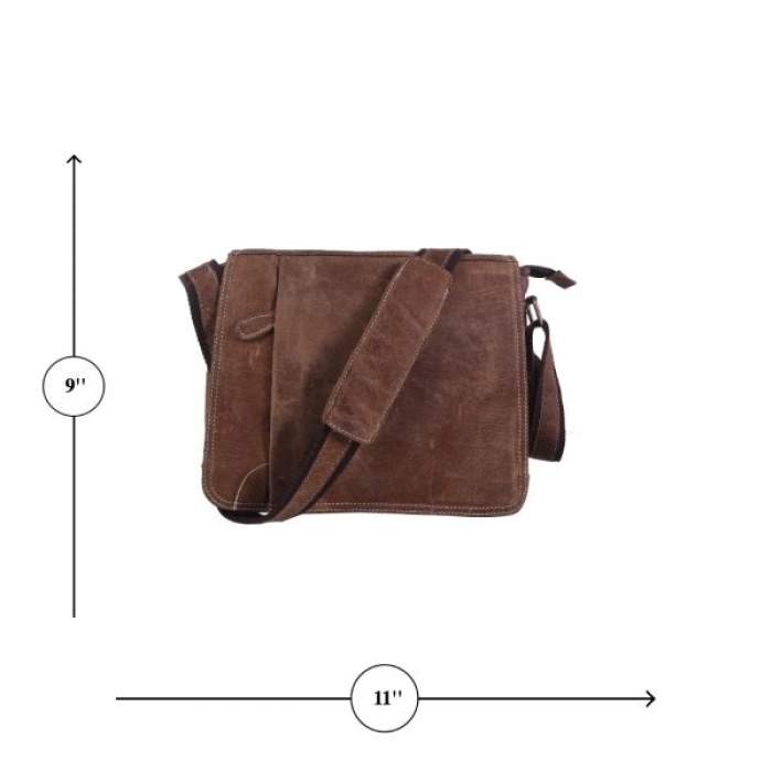 iHandikart 11X9 inches Buffalo Leather Sling Bag (IHK 1503) | Save 33% - Rajasthan Living 8