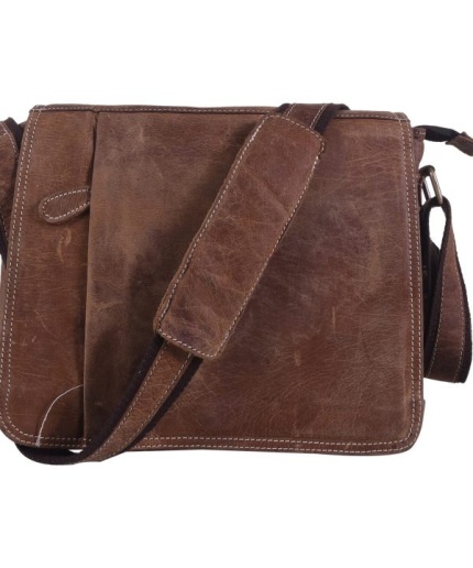 iHandikart 11X9 inches Buffalo Leather Sling Bag (IHK 1503) | Save 33% - Rajasthan Living