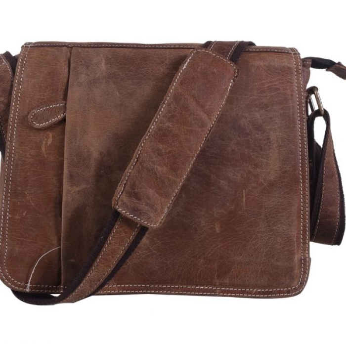 iHandikart 11X9 inches Buffalo Leather Sling Bag (IHK 1503) | Save 33% - Rajasthan Living 5
