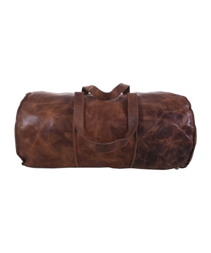 iHandikart 16X11 inches Brown Buffalo Leather Duffle Bag (IHK 1505) | Save 33% - Rajasthan Living