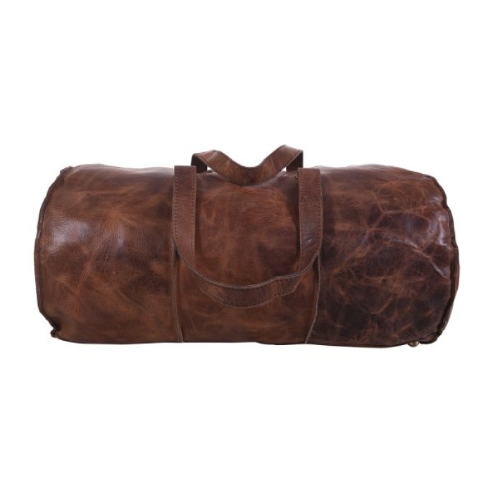 iHandikart 16X11 inches Brown Buffalo Leather Duffle Bag (IHK 1505) | Save 33% - Rajasthan Living 5