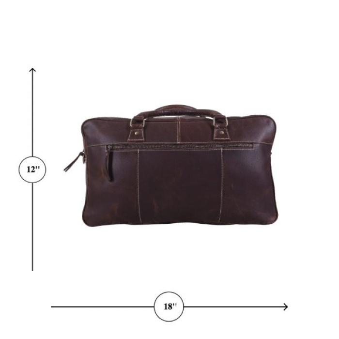 iHandikart 15X12 inches Brown Buffalo Leather Duffle Bag (IHK 1506) | Save 33% - Rajasthan Living 9