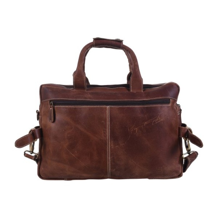 iHandikart 16X12 inches Brown Buffalo Leather Brown Laptop Bag (IHK 1510) | Save 33% - Rajasthan Living 7
