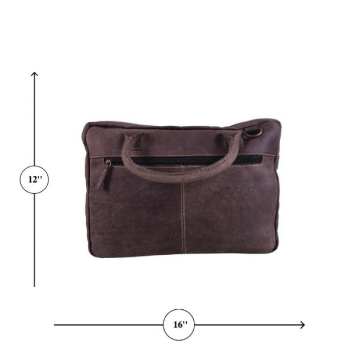 iHandikart 16X12 inches Buffalo Leather Coffee Color Bag (IHK 1514) | Save 33% - Rajasthan Living 8