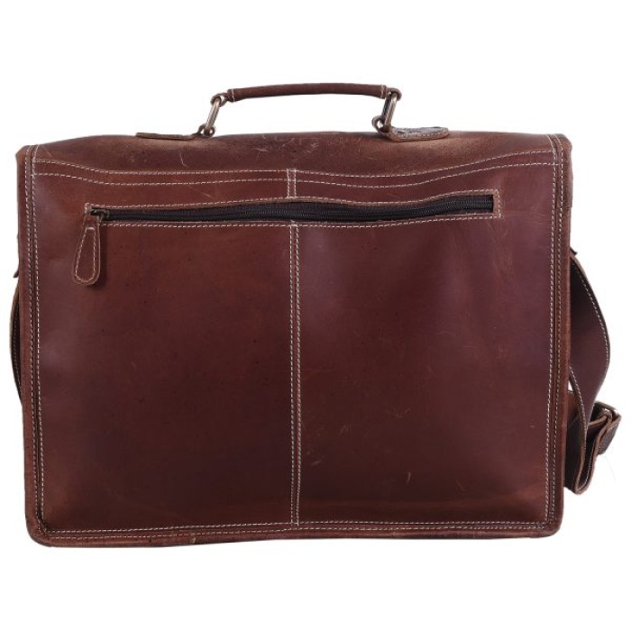 iHandikart 15X11 inches 1 Pocket Brown Buffalo Leather Laptop Bag (IHK 1515) | Save 33% - Rajasthan Living 7