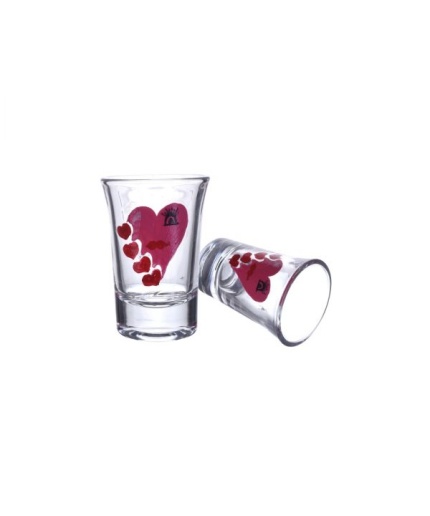 Handpainted Shot Glasses by iHandikart Handicrafts | Beautiful Many Hearts Handpainted Design for Vodka Shots, Tequila Shot Glasses (Set of 2) IHK16002 | Save 33% - Rajasthan Living