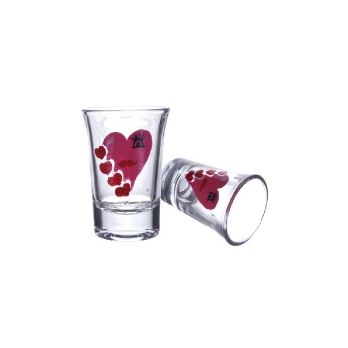 Handpainted Shot Glasses by iHandikart Handicrafts | Beautiful Many Hearts Handpainted Design for Vodka Shots, Tequila Shot Glasses (Set of 2) IHK16002 | Save 33% - Rajasthan Living 5