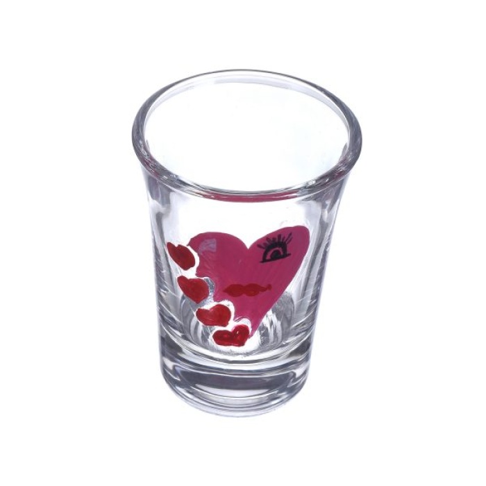 Handpainted Shot Glasses by iHandikart Handicrafts | Beautiful Many Hearts Handpainted Design for Vodka Shots, Tequila Shot Glasses (Set of 2) IHK16002 | Save 33% - Rajasthan Living 7