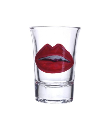 Painted Royal Design for Vodka Shots Awesome Heart Shape Lips Painting, Tequila Shot Glasses Handpainted Shot Glasses by iHandikart Handicrafts (Set of 2) IHK16003 | Save 33% - Rajasthan Living 3