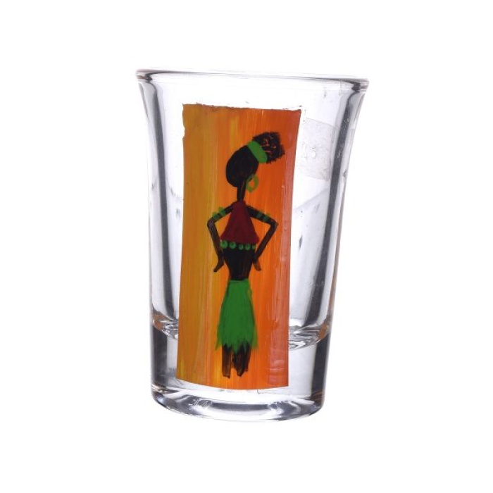 Painted Royal Design for Vodka Shots Beautiful Tribal Woman Painting, Tequila Shot Glasses Handpainted Shot Glasses by iHandikart Handicrafts (Set of 2) IHK16004 | Save 33% - Rajasthan Living 6