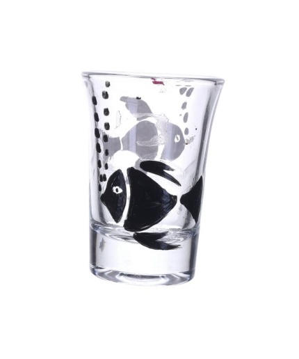 Handpainted Shot Glasses by iHandikart Handicrafts | Black and White Fish Handpainted Design for Vodka Shots, Tequila Shot Glasses (Set of 2) IHK16005 | Save 33% - Rajasthan Living 3
