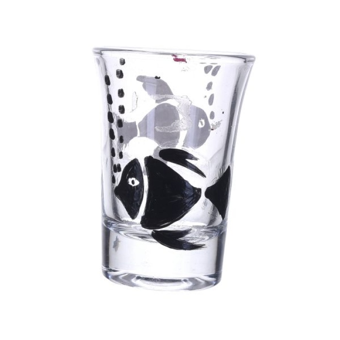 Handpainted Shot Glasses by iHandikart Handicrafts | Black and White Fish Handpainted Design for Vodka Shots, Tequila Shot Glasses (Set of 2) IHK16005 | Save 33% - Rajasthan Living 7