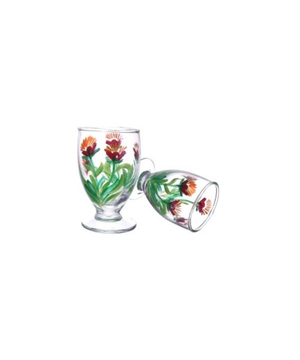Painted Royal Design for Vodka Shots Awesome Flower Painting, Tequila Shot Glasses Handpainted Shot Glasses by iHandikart Handicrafts (Set of 2) IHK16007 | Save 33% - Rajasthan Living
