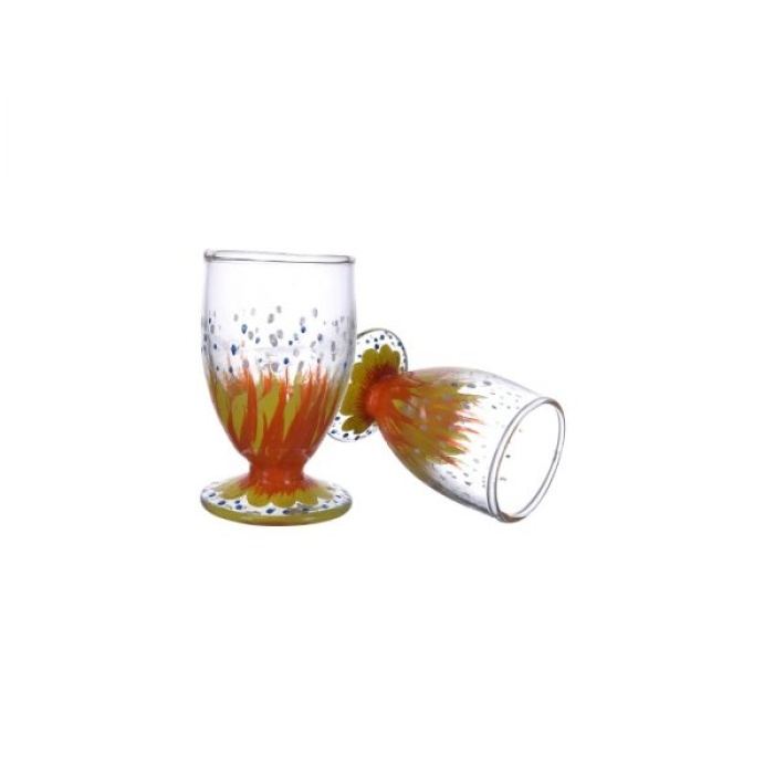 Handpainted Shot Glasses by iHandikart Handicrafts | Orange and Yellow Colourful Painting with Dots Design for Vodka Shots, Tequila Shot Glasses (Set of 2) IHK16008 | Save 33% - Rajasthan Living 6