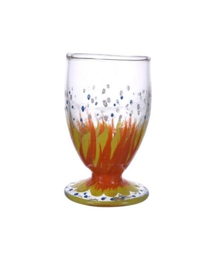 Handpainted Shot Glasses by iHandikart Handicrafts | Orange and Yellow Colourful Painting with Dots Design for Vodka Shots, Tequila Shot Glasses (Set of 2) IHK16008 | Save 33% - Rajasthan Living 3