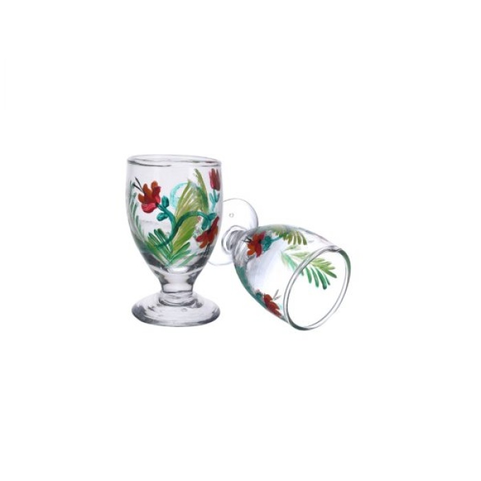Painted Royal Design for Vodka Shots Beautiful Flower Painting, Tequila Shot Glasses Handpainted Shot Glasses by iHandikart Handicrafts (Set of 2) IHK16012 | Save 33% - Rajasthan Living 5