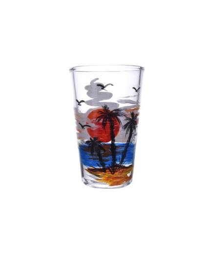 Handpainted Shot Glasses by iHandikart Handicrafts | Beach Painting Design for Vodka Shots, Tequila Shot Glasses (Set of 2) IHK16013 | Save 33% - Rajasthan Living 3