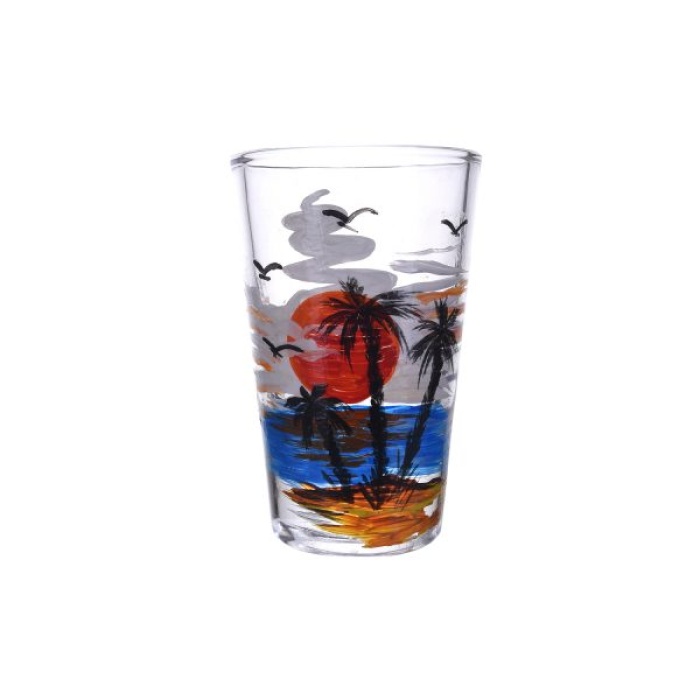 Handpainted Shot Glasses by iHandikart Handicrafts | Beach Painting Design for Vodka Shots, Tequila Shot Glasses (Set of 2) IHK16013 | Save 33% - Rajasthan Living 6