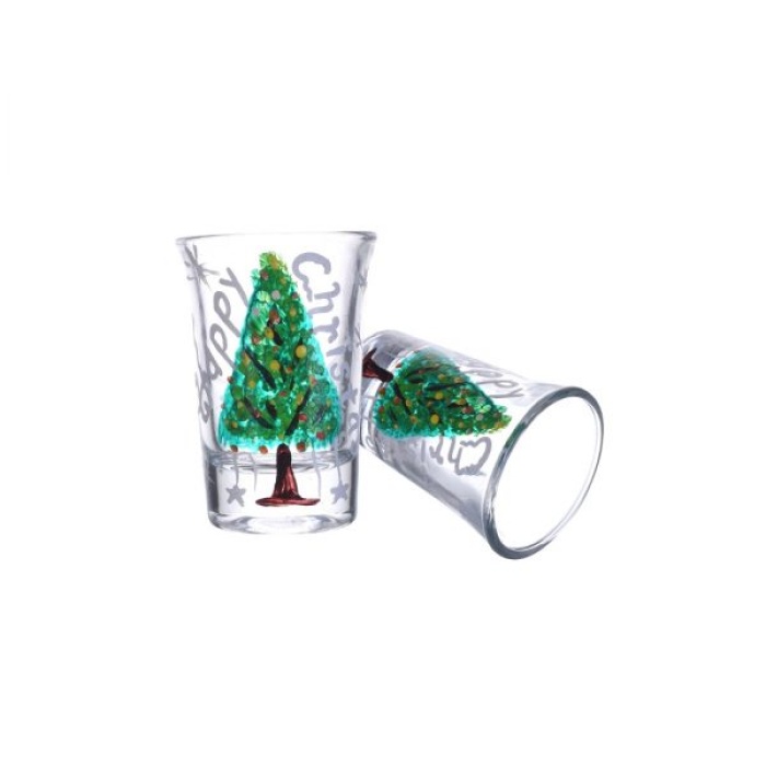 Handpainted Shot Glasses by iHandikart Handicrafts | Happy Christmas with Christmas Tree Painting Design for Vodka Shots, Tequila Shot Glasses (Set of 2) IHK16019 | Save 33% - Rajasthan Living 5