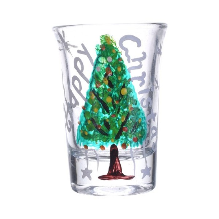 Handpainted Shot Glasses by iHandikart Handicrafts | Happy Christmas with Christmas Tree Painting Design for Vodka Shots, Tequila Shot Glasses (Set of 2) IHK16019 | Save 33% - Rajasthan Living 6