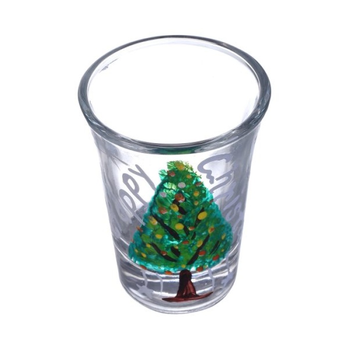 Handpainted Shot Glasses by iHandikart Handicrafts | Happy Christmas with Christmas Tree Painting Design for Vodka Shots, Tequila Shot Glasses (Set of 2) IHK16019 | Save 33% - Rajasthan Living 7