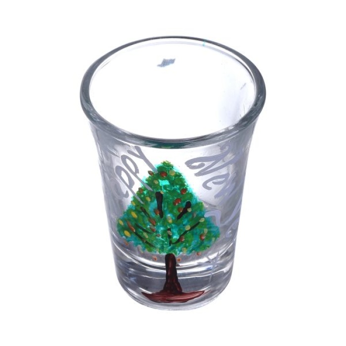 Handpainted Shot Glasses by iHandikart Handicrafts | Happy New Year with Christmas Tree Painting Design for Vodka Shots, Tequila Shot Glasses (Set of 2) IHK16020 | Save 33% - Rajasthan Living 7