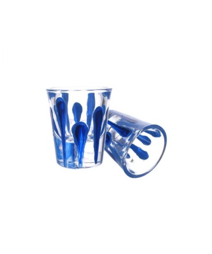 Painted Royal Design for Vodka Shots Blue Colour Deep in Water Painting Tequila Shot Glasses Handpainted Shot Glasses by iHandikart Handicrafts (Set of 2) IHK16033 | Save 33% - Rajasthan Living