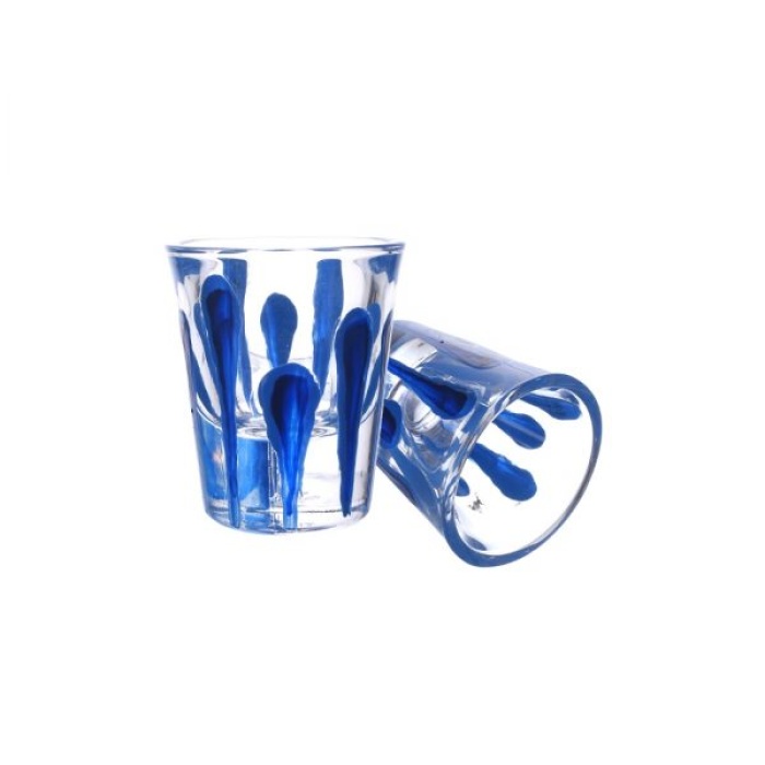 Painted Royal Design for Vodka Shots Blue Colour Deep in Water Painting Tequila Shot Glasses Handpainted Shot Glasses by iHandikart Handicrafts (Set of 2) IHK16033 | Save 33% - Rajasthan Living 6