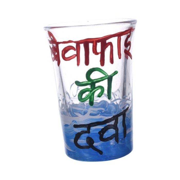 Painted Royal Design for Vodka Shots Bewafai Ki Dawa Painting, Tequila Shot Glasses Handpainted Shot Glasses by iHandikart Handicrafts (Set of 2) IHK16034 | Save 33% - Rajasthan Living 6