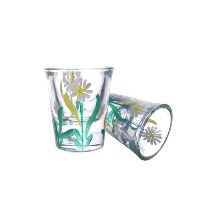 Handpainted Shot Glasses by iHandikart Handicrafts | White Flower Painting Royal Design for Vodka Shots, Tequila Shot Glasses (Set of 2) IHK16035 | Save 33% - Rajasthan Living 5
